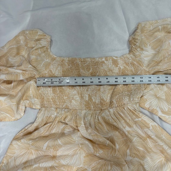 Roxy Satin Sands Mini Dress Puff Sleeve Open Back S - Picture 4 of 11